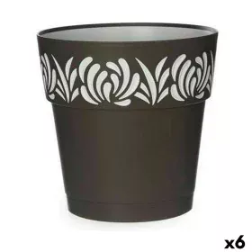 Maceta Autorriego Stefanplast Gaia Antracita Plástico 25 x 25 x 25 cm (6 Unidades) de Stefanplast, Macetas para flores - Ref:...