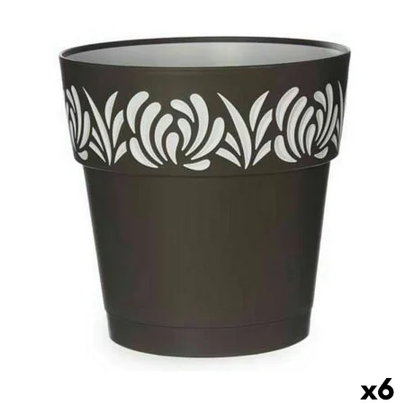 Pot auto-arrosant Stefanplast Gaia Anthracite Plastique 25 x 25 x 25 cm (6 Unités) de Stefanplast, Pots de fleurs - Réf : S36...