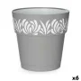 Self-watering flowerpot Stefanplast Gaia Grey Plastic 25 x 25 x 25 cm (6 Units) by Stefanplast, Flower Pots - Ref: S3626152, ...