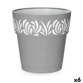 Pot auto-arrosant Stefanplast Gaia Gris Plastique 25 x 25 x 25 cm (6 Unités) de Stefanplast, Pots de fleurs - Réf : S3626152,...