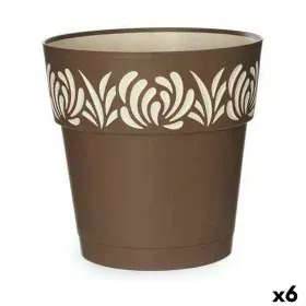 Selbstbewässernder Blumentopf Stefanplast Gaia Braun Kunststoff 25 x 25 x 25 cm (6 Stück) von Stefanplast, Töpfe - Ref: S3626...