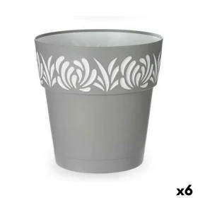 Pot auto-arrosant Stefanplast Gaia Gris Plastique 29 x 29 x 29 cm (6 Unités) de Stefanplast, Pots de fleurs - Réf : S3626156,...