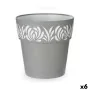 Self-watering flowerpot Stefanplast Gaia Grey Plastic 29 x 29 x 29 cm (6 Units) by Stefanplast, Flower Pots - Ref: S3626156, ...