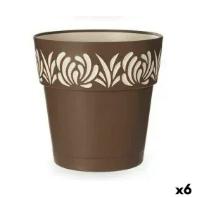 Vaso Autoirrigável Stefanplast Gaia Castanho Plástico 29 x 29 x 29 cm (6 Unidades) de Stefanplast, Vasos para flores - Ref: S...