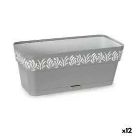 Self-watering planter Stefanplast Gaia Grey Plastic 13,3 x 12,3 x 29,3 cm (12 Units) by Stefanplast, Window Boxes - Ref: S362...