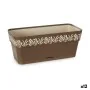 Self-watering planter Stefanplast Gaia Brown Plastic 13,3 x 12,3 x 29,3 cm (12 Units) by Stefanplast, Window Boxes - Ref: S36...