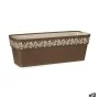 Self-watering planter Stefanplast Gaia Brown Plastic 18 x 17 x 49,5 cm (12 Units) by Stefanplast, Window Boxes - Ref: S362616...