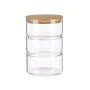 Set of Stackable Hermetically-sealed Kitchen Containers Transparent Bamboo 1,2 L 11,2 x 17,5 x 11,2 cm (8 Units) by Vivalto, ...