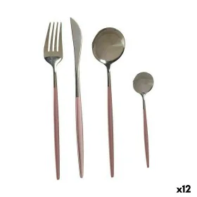 Cutlery Set Pink Silver Stainless steel (12 Units) by Kinvara, Cutlery sets - Ref: S3626180, Price: 141,35 €, Discount: %