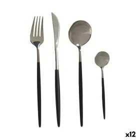 Cutlery Set Black Silver Stainless steel 8 Pieces (12 Units) by Kinvara, Cutlery sets - Ref: S3626181, Price: 141,35 €, Disco...