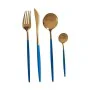 Cutlery Set Blue Golden Stainless steel (12 Units) by Kinvara, Cutlery sets - Ref: S3626185, Price: 156,04 €, Discount: %