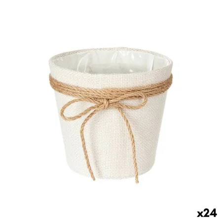 Vaso Fiocco Bianco Stoffa 16 x 15 x 16 cm (24 Unità) di Ibergarden, Cachepot - Rif: S3626261, Prezzo: 60,96 €, Sconto: %