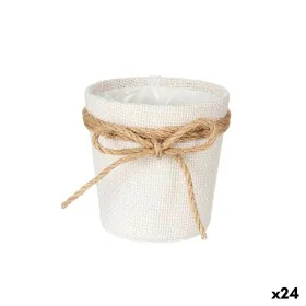 Vaso Fiocco Bianco Stoffa 11 x 10,5 x 11 cm (24 Unità) di Ibergarden, Cachepot - Rif: S3626263, Prezzo: 39,98 €, Sconto: %