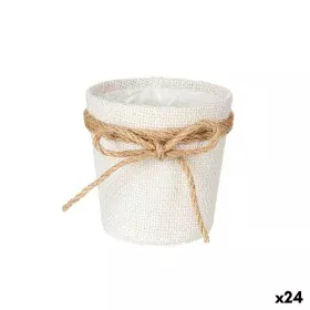 Vaso Fiocco Bianco Stoffa 11 x 10,5 x 11 cm (24 Unità) di Ibergarden, Cachepot - Rif: S3626263, Prezzo: 39,34 €, Sconto: %