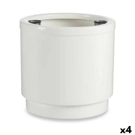 Self-watering flowerpot White polypropylene 32 x 30,5 x 32 cm (4 Units) by Ibergarden, Flower Pots - Ref: S3626272, Price: 44...