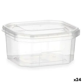 Lancheira Retangular com Tampa Transparente Polipropileno 370 ml 10,7 x 5,5 x 11,7 cm (24 Unidades) de Leknes, Armazenamento ...