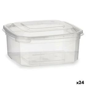 Lancheira Retangular com Tampa Transparente Polipropileno 500 ml 12,3 x 6 x 13 cm (24 Unidades) de Leknes, Armazenamento de a...