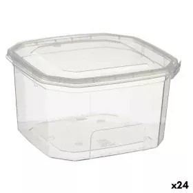 Lancheira Retangular com Tampa Transparente Polipropileno 750 ml 12,8 x 7,5 x 13,5 cm (24 Unidades) de Leknes, Armazenamento ...