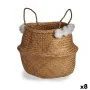 Dekorativer Korb Bommeln Weiß natürlich Binsen 8 L 32 x 30 x 32 cm (8 Stück) von Gift Decor, Aufbewahrungskörbe - Ref: S36263...