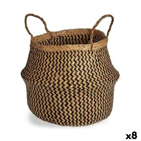 Cesta Decorativa Marrón Negro Junco 15 L 40 x 54 x 40 cm (8 Unidades) de Gift Decor, Cestos de almacenaje - Ref: S3626311, Pr...