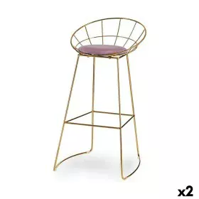 Stool Pink Golden Iron 51 x 94 x 52 cm (2 Units) by Gift Decor, Barstools - Ref: S3626330, Price: 188,63 €, Discount: %