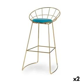 Banqueta Azul Dourado Ferro 51 x 94 x 52 cm (2 Unidades) de Gift Decor, Banquetas - Ref: S3626331, Preço: 170,86 €, Desconto: %