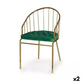 Chaise Barres Vert Doré 51 x 81 x 52 cm (2 Unités) de Gift Decor, Chaises - Réf : S3626340, Prix : 188,63 €, Remise : %