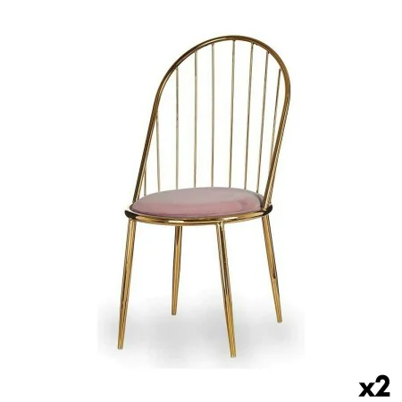 Chair Bars Pink Golden 48 x 95,5 x 48 cm (2 Units) by Gift Decor, Dining Chairs - Ref: S3626342, Price: 188,63 €, Discount: %