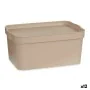 Aufbewahrungsbox mit Deckel Beige Kunststoff 7,5 L 21,5 x 14,5 x 32 cm (12 Stück) von Kipit, Aufbewahrungsboxen und -truhen -...