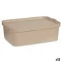 Aufbewahrungsbox mit Deckel Beige Kunststoff 14 L 29,5 x 14,5 x 45 cm (12 Stück) von Kipit, Aufbewahrungsboxen und -truhen - ...