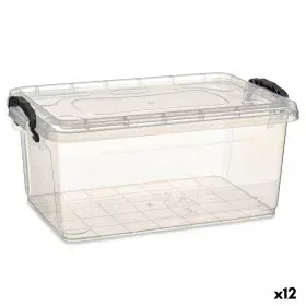 Caixa de Armazenagem com Tampa Transparente Plástico 8,5 L 23,5 x 15,5 x 37 cm (12 Unidades) de Kipit, Caixas e baús de arrum...