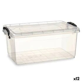 Caja de Almacenaje con Tapa Transparente Plástico 13,7 L 27,5 x 18 x 42,5 cm (12 Unidades) de Kipit, Cajas y arcones de almac...