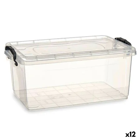 Storage Box with Lid Transparent Plastic 13,7 L 27,5 x 18 x 42,5 cm (12 Units) by Kipit, Storage boxes and chests - Ref: S362...