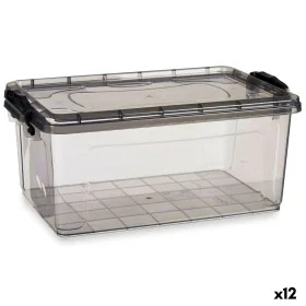 Scatola portaoggetti con coperchio Antracite Plastica 13,7 L 27,5 x 18 x 42,5 cm (12 Unità) di Kipit, Scatole e cassapanche -...