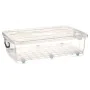 Boîte de rangement avec roues Transparent Plastique 40 L 46,5 x 20 x 72,2 cm (6 Unités) de Kipit, Rangement sous lit - Réf : ...