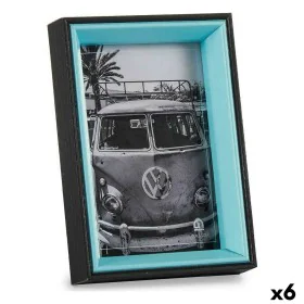 Moldura de Fotos 3 x 17 x 12 cm Cristal Preto Azul Madeira MDF (6 Unidades) de Gift Decor, Molduras de parede e mesa - Ref: S...