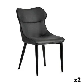 Armchair Black Anthracite Steel 49 x 86 x 60 cm (2 Units) by Gift Decor, Chairs - Ref: S3626377, Price: 139,30 €, Discount: %