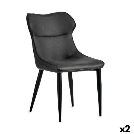 Fauteuil Noir Anthracite Acier 49 x 86 x 60 cm (2 Unités) de Gift Decor, Chaises - Réf : S3626377, Prix : 139,30 €, Remise : %