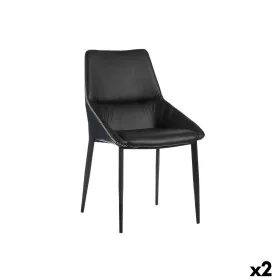 Fauteuil Tressé Bleu Noir Acier 50 x 87 x 61 cm (2 Unités) de Gift Decor, Chaises - Réf : S3626382, Prix : 155,07 €, Remise : %