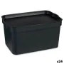 Storage Box with Lid Anthracite Plastic 2,3 L 13,5 x 11 x 20 cm (24 Units) by Kipit, Storage boxes and chests - Ref: S3626419...