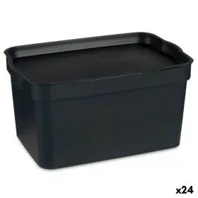 Caja de Almacenaje con Tapa Antracita Plástico 2,3 L 13,5 x 11 x 20 cm (24 Unidades) de Kipit, Cajas y arcones de almacenaje ...