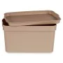 Aufbewahrungsbox mit Deckel Beige Kunststoff 2,3 L 13,5 x 11 x 20 cm (24 Stück) von Kipit, Aufbewahrungsboxen und -truhen - R...