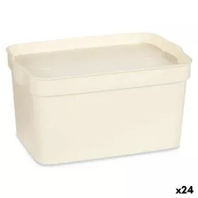 Caja de Almacenaje con Tapa Crema Plástico 2,3 L 13,5 x 11 x 20 cm (24 Unidades) de Kipit, Cajas y arcones de almacenaje - Re...