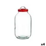 Bocal Couvercle avec poignée Rouge polypropylène 5 L 16,5 x 29 x 16,5 cm (4 Unités) de Vivalto, Stockage des aliments - Réf :...