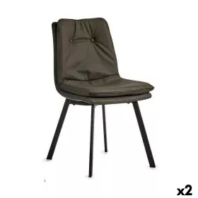 Fauteuil Boutons Noir Gris Acier 62 x 85 x 47 cm (2 Unités) de Gift Decor, Chaises - Réf : S3626432, Prix : 155,07 €, Remise : %