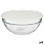 Fiambrera Redonda con Tapa Chefs Blanco 1,135 L 17,2 x 7,6 x 17,2 cm (4 Unidades) de Pasabahce, Almacenamiento de alimentos -...