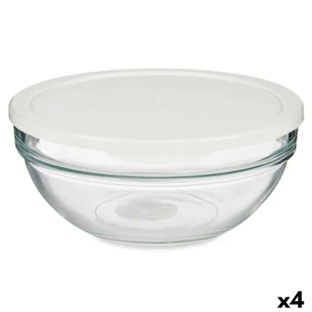 Lancheira Redonda com Tampa Chefs Branco 1,135 L 17,2 x 7,6 x 17,2 cm (4 Unidades) de Pasabahce, Armazenamento de alimentos -...