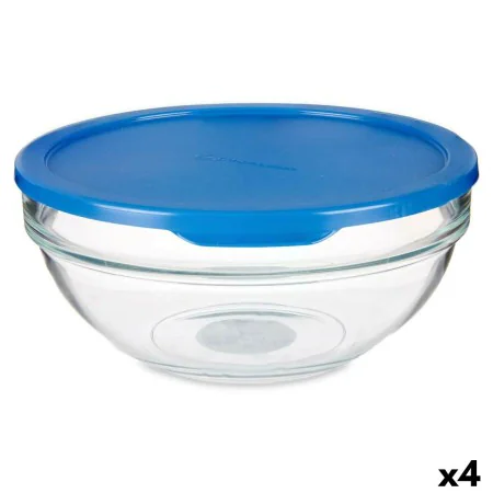 Lancheira Redonda com Tampa Chefs Azul 1,135 L 17,2 x 7,6 x 17,2 cm (4 Unidades) de Pasabahce, Armazenamento de alimentos - R...