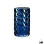 Jarrón Tallado Espiga Azul Cristal 11,3 x 19,5 x 11,3 cm (6 Unidades) de Gift Decor, Jarrones - Ref: S3626495, Precio: 56,94 ...