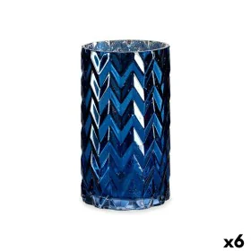 Jarrón Tallado Espiga Azul Cristal 11,3 x 19,5 x 11,3 cm (6 Unidades) de Gift Decor, Jarrones - Ref: S3626495, Precio: 55,83 ...